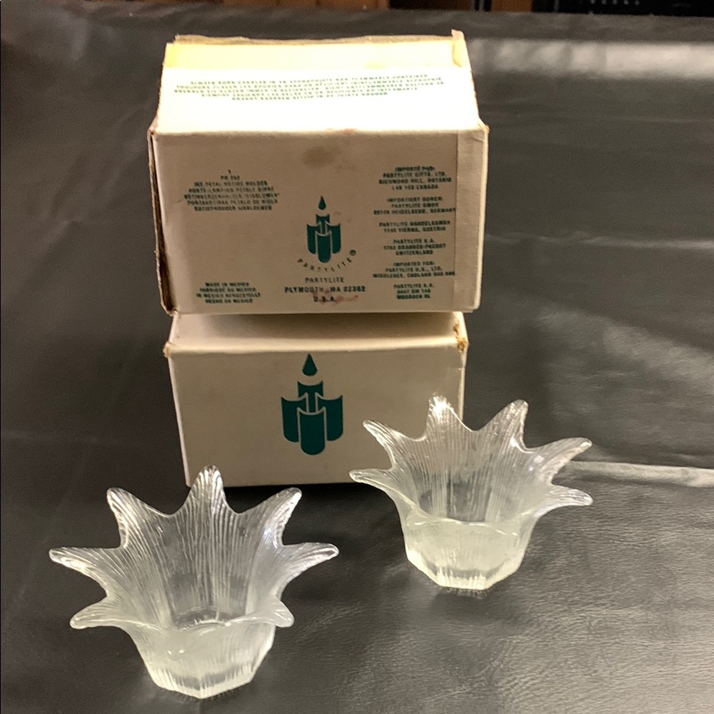 PartyLite Clear Glass Candle Holders